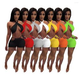 Tracksuits voor dames Adogirl Halter Two Piece Sets Women Sexy Crop Top Bandage Skirts Party Clubwear 2022 Zomer Casual Streetwear Matching