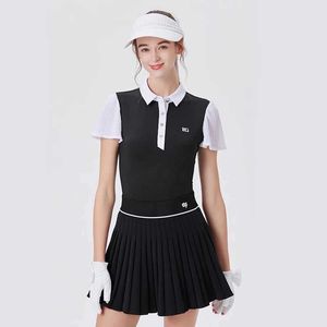 Suits de survêtement pour femmes Blkt pour dames Cosses de vêtements Slve Polo Slve Femmes Breffe-Tennis Jupe plissée en tête haute Y240507