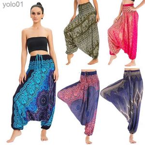 Dames trainingspakken Boheemse broek Dames Rayon Pantnes jer Hippie Hoge taille Harem Baggy Boho Yoga Wear Pour Femme Calca Feminina PrintedL231017