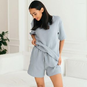 Chándales de mujer, pijamas informales para mujer, conjuntos de 2 piezas, ropa de dormir de manga corta con cuello redondo, trajes de casa para mujer con pantalones cortos, ropa de dormir de primavera 2023