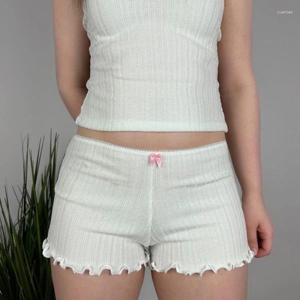 Chándales para mujer Coquette Y2K Kawaii Lounge Trajes Fairy Cottage Conjunto de 2 piezas con volantes Tops de tubo sin espalda Pantalones cortos de talle bajo Mujeres sin tirantes