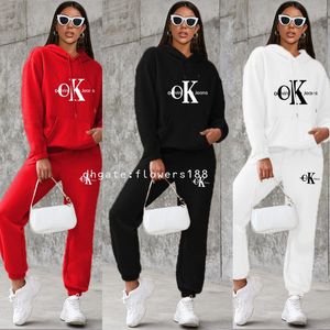 Survêtements pour femmes automne hiver nouveau costume de mode femmes décontracté Sport sweat à capuche imprimé ensemble