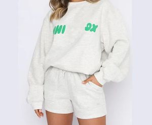 Tracksuis de survêtement pour femmes Lettres de tendance de la rue Fashion Sweat à capuche imprimé en anglais