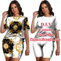 Survêtements pour femmes Funny DIY Custom Clothing Women 3D Print Short Sleeve T-Shirt/Shorts/Set Fashion Couple Outfits Unique Two Piece