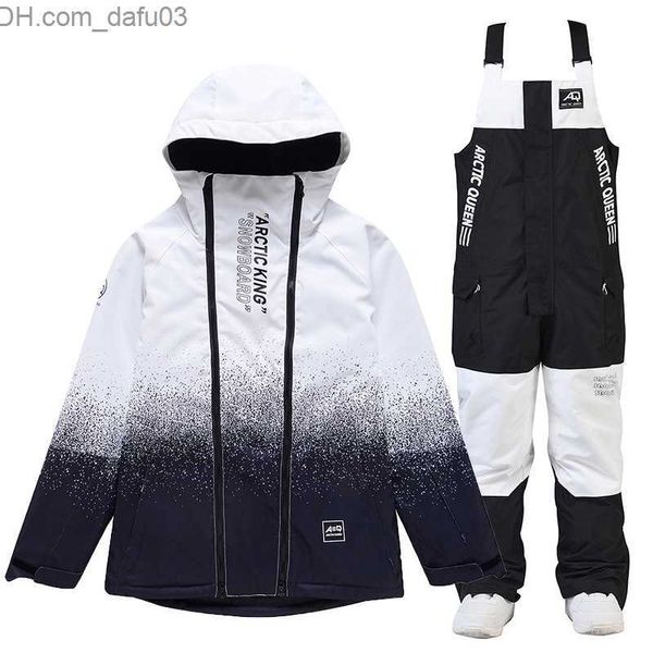 Survêtements pour femmes Veste de combinaison de snowboard pour hommes de haute qualité et pantalon à bavette pour la chaleur hivernale et combinaison de ski imperméable combinaison de ski de montagne nouvelle 2023 Z230726