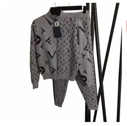 Tute da donna Luxury O-Collo Pullover Maglione Pantaloni Abiti Allentato Casual Set da jogging femminile lavorato a maglia