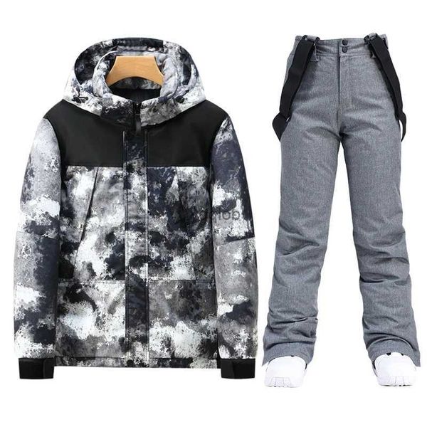 Trajes de mujer Hombres Ski Down Chaqueta de algodón y pantalones Invierno Cálido A prueba de viento Traje de esquí Masculino Snowboard Snow Coat Pantalones Camping al aire libre BrandL231213