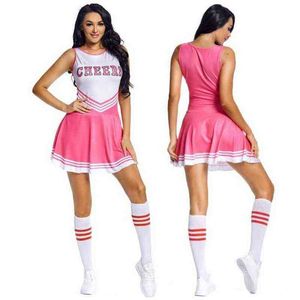 Chándales para mujer New Youth / Adult Ladies Cheerleader Come School Girl Come Fancy Dress Cheerleader Uniform Set T220909