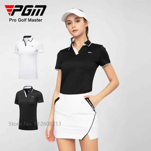 Suits-survêtements pour femmes PGM Summer Femmes Slim Wear V-Neck Sports T-shirts Femelle Shirts Slved Femed Sporyswear Sportswear Casual Tops Y240507