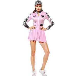 Tracksuits voor dames Red Pink Cool Sexy Lattice Racer Come Racing Driver School Sport Women Clothing Set T220909