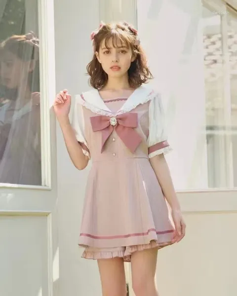 Suits de survêtement pour femmes rojita en deux pièces Set Sailor Cold de marin à manches longues robe Short Femme Spring été Sweet Lolita costume