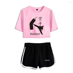 Chándales de mujer Conjuntos de verano para mujer Kyokushinkai Kyokushin Karate Top corto de manga corta Pantalones cortos Trajes de sudor Trajes de dos piezas para mujer