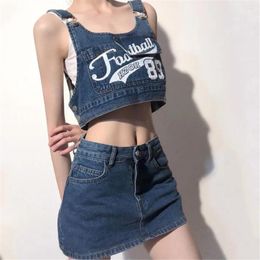 Tracksuits voor dames zomer y2k kleding hoge taille Koreaanse mode jeans rokken sets voor vrouwen esthetische harajuku denim shirts shorts gothic