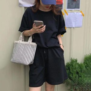 Suisses de route pour femmes Sweet Casual Elastic Twest Two Piece Suit Jogging Running Women T-shirts Short Set Summer Daily Wear