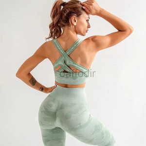 Survêtements pour femmes Cravate Teinture Ensemble sans couture Ensemble Femmes Soutien-gorge de sport Leggings d'entraînement Taille haute Pantalon Sexy Back Gym Vêtements 24318