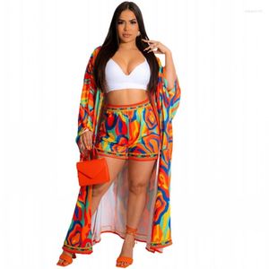 Survêtements pour femmes deux pièces pantalons ensemble femmes afrique vêtements Dashiki mode longue Blouse Robe Shorts costume robes de soirée Robe 2 ensembles