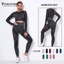 Saisiers de parcours pour femmes Vnazvnasi Suisse sans couture pour femmes push up up Moire Absorption Kit Sports Vêtements Workout Vêtements de sport