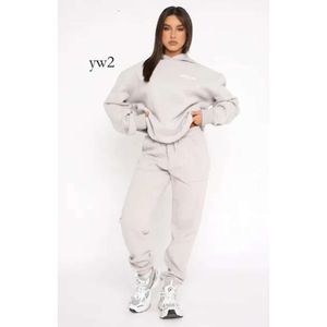 Suisses à piste pour femmes Sweat à capuche 2 pièces Set Pullover tenue Sweatshirts sportifs à manches longues Pullover Capotage à capuche 405b