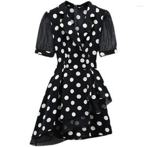 Tracksuits voor dames vrouwen plus size chiffon short suit mini jurk pant tweedelig set matching outfit vrouwelijke mode polka dot kleding 2023