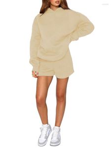 Dames trainingspakken CHQCDarlys Dames S 2-delige outfits Lange mouw Pullover sweatsuit Los sweatshirt en shorts set met