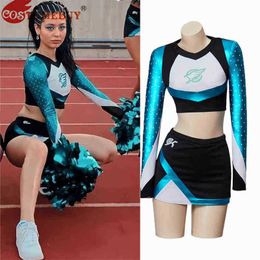 Tracksuits voor dames dames euforie cheerleader uniform euforie maddy outfit crop top met mini rokset schoolmeisjes muzikaal sportteam pak T220909