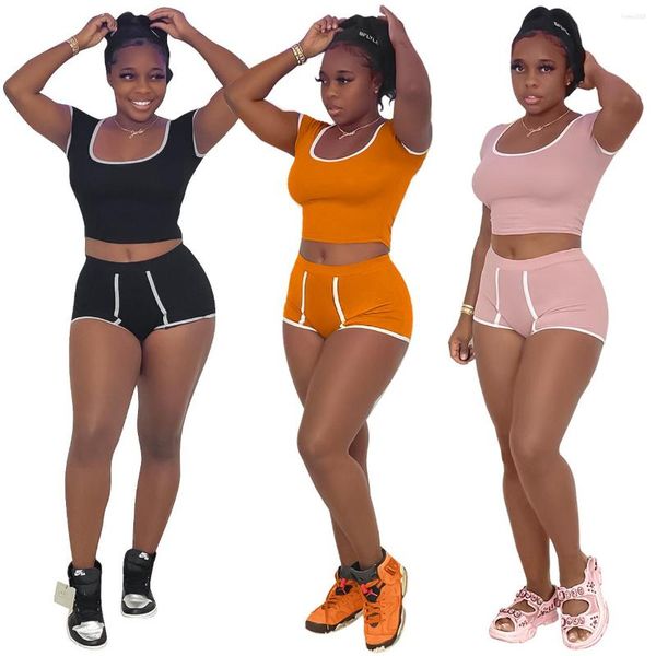 Chándales de mujer Deportes Jogger Ocio Traje de dos piezas Conjuntos de ropa de chándal Trajes de fitness de verano Pantalones cortos
