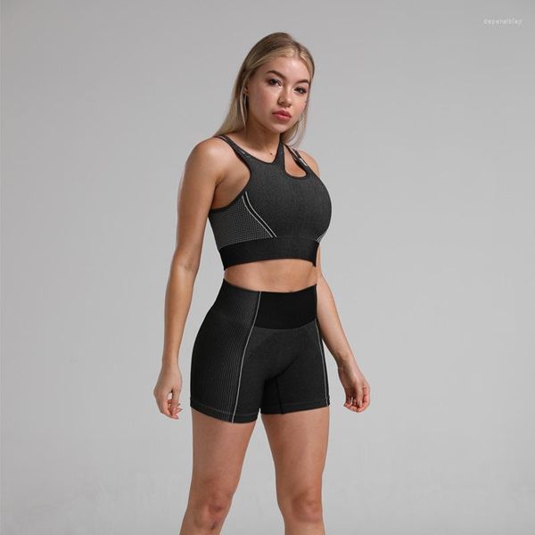 Survêtements pour femmes Ensemble de costumes de sport pour femmes Ensembles de yoga Gym Fitness Shorts d'exercice Sportswear Lifting Squat Bra Vêtements Active