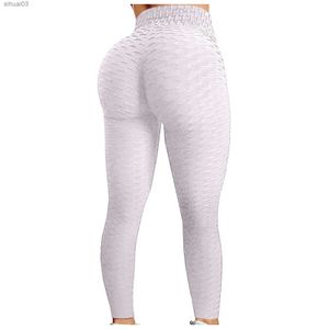 Tracksuits voor dames dames bubbel heup oefening oefening fitness running high taille yoga pantsl2403