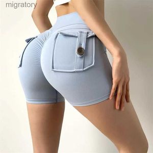 Suisses de route pour femmes shorts de cargaison avec des poches de bouton Poches de yoga TRACLORES COSTROCHES RÉSOLITIQUES COSSIONS FITNESS YQ240422