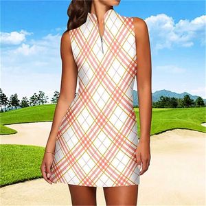 Suisses à parcours pour femmes robe de tennis d'été pour femmes respirant vide sèche mèche slveless robe tennis tennis imprimé y240507