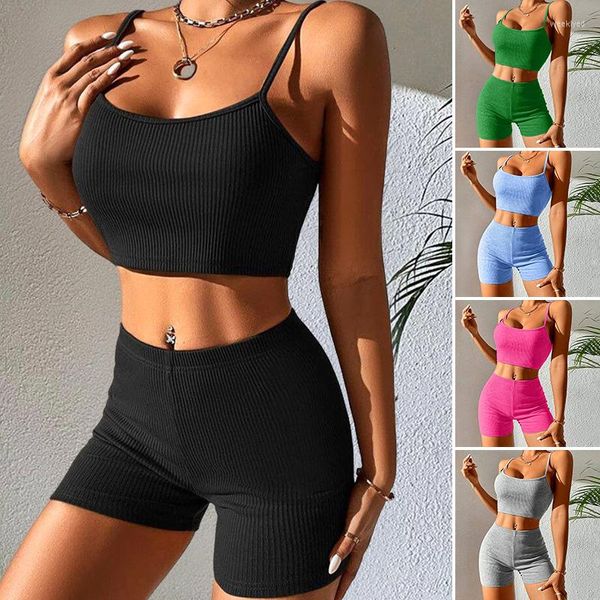 Conjunto de chándales de Yoga para mujer, pantalones cortos de gimnasio, sujetador deportivo para mujer, ropa de entrenamiento para mallas, ropa deportiva, chándal sin costuras, camisola