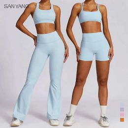 Tracksuits voor dames yoga set met 2 sexy jurken strakke passende jurken outdoor running naakt gevoel dames, sportkleding fitness set sport bh gym poten 240424