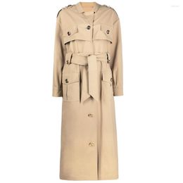 Trench femme 0425 2023 printemps automne et hiver net célébrité dames haut de gamme Simple polyvalent coupe-vent manteau S-3XL