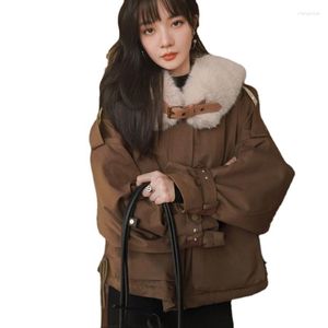 Abrigos de trinchera para mujer 2023 Una chaqueta de invierno coreana Ropa de mujer Forro de lana Parkas para mujer Espesar Lady Outerwear con capucha Mujer Acolchada Básica