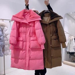 Vrouwen Trenchcoats 2023 Herfst Winter Vrouwen Lange Parka Jassen Effen Rits Dikke Warme Uitloper Vrouwelijke Tops