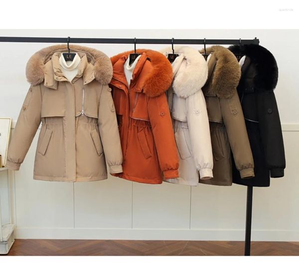 Abrigos de trinchera para mujer 2023 Otoño Mujeres Algodón Parkas Casual Grueso Piel Cálida Patrón Con Capucha Abrigo Mujer Invierno Outwear Chaqueta a prueba de viento