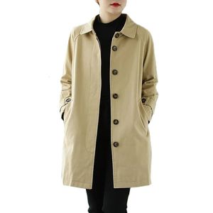 Trenchs pour femmes 2023 coréen lâche simple boutonnage longueur moyenne coupe-vent manteau printemps et automne Style 230411