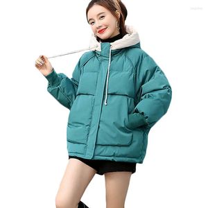 Trenchs pour femmes 2023 Plus Size Women # 39; s Short Down Cotton Jacket Automne Hiver Pain Vestes Coréen Lâche À Capuche Parka Pardessus