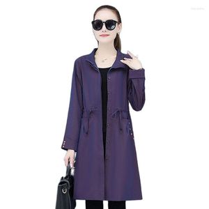 Trench Coats de la femme 2023 Pring automne moyen moyen long lâches dames casse-vent femelle Tempérament de loisirs Wild Coat 5x