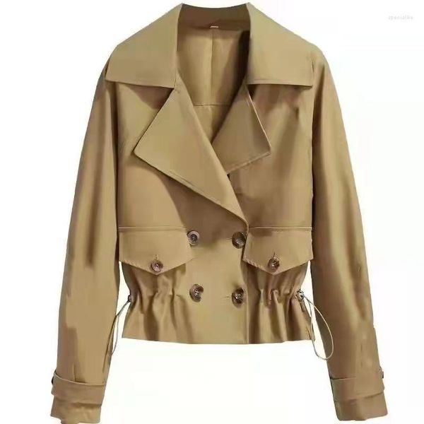 Trenchs pour femmes 2023 printemps automne vêtements coupe-vent manteau pour femmes coréennes lâches et courtes petits hommes