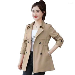 Trenchs pour femmes 2023 printemps automne manteau taille moyenne vêtements d'extérieur tempérament coupe-vent haut de gamme drapé femme pardessus hauts