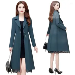 Gabardinas para mujer 2023 Primavera Otoño Exclusivo Cortavientos femenino Moda Versión coreana Medio Largo Ocio Mujer Abrigo Slim Fit Abrigo