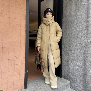 Trenchs de femmes manteaux 2023 manteau d'hiver avec une capuche tenue décontractée qualité mode coupe-vent Parka marque vêtements