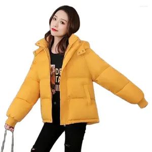 Trenchs de femmes manteaux 2023 manteau d'hiver femmes capuche bouffante casual épais chaud parkas fermeture éclair coton rembourré veste vêtements d'extérieur femme