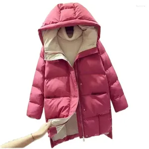 Trenchs de femmes manteaux 2023 hiver vers le bas coton veste manteau version coréenne longueur moyenne épaissie lâche parkas femme pain vêtements