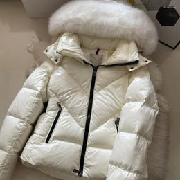 Trenchs de femmes manteaux 2023 hiver doudoune détachable col de fourrure de haute qualité courte capuche à capuche épaissie chaude mode vêtements d'extérieur