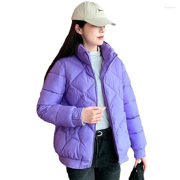 Trenchs de femmes manteaux 2023 veste d'hiver femmes parka femme manteau court col debout mode dames chaud extérieur jaune