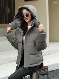 Trenchs de femmes manteaux 2023 hiver coréen coton rembourré manteau femmes lâche à capuche épaissie chaude bouffante veste femme harajuku parkas mujer