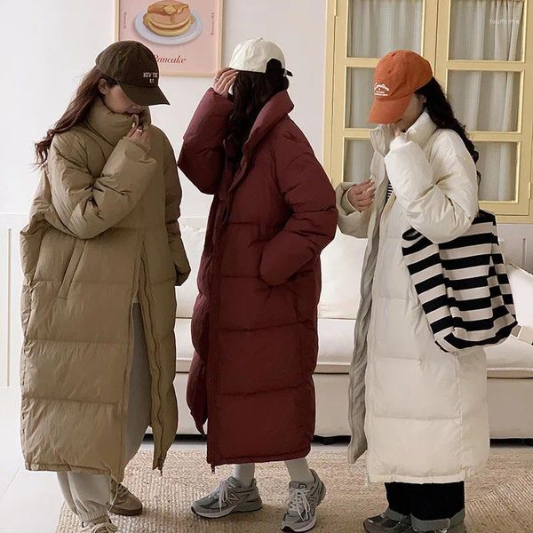 Trenchs de femmes 2023 hiver style coréen manteau lâche avec allongé jusqu'à la cheville