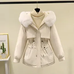 Trenchs pour femmes 2023 Version coréenne d'hiver Petite taille en coton Manteau Pai surmonte la peluche épaissie